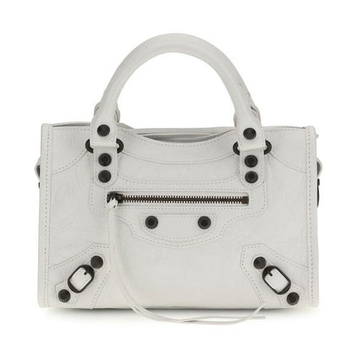 Balenciaga White Calf Leather Bos Taurus Handbag