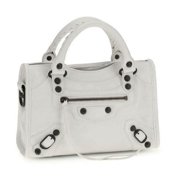 Balenciaga White Calf Leather Bos Taurus Handbag