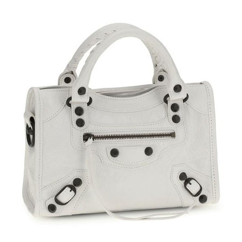 Balenciaga White Calf Leather Bos Taurus Handbag