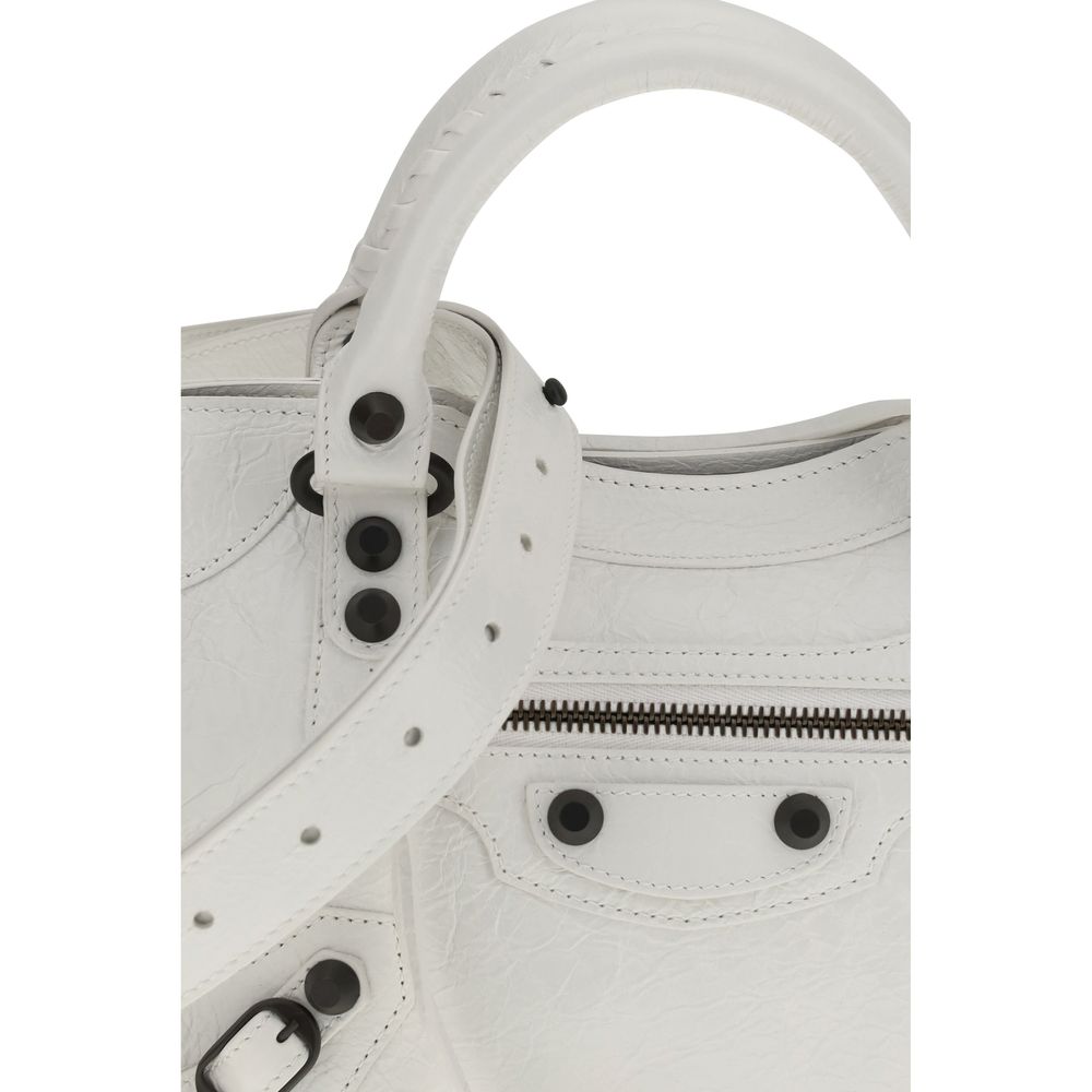 Balenciaga White Calf Leather Bos Taurus Handbag