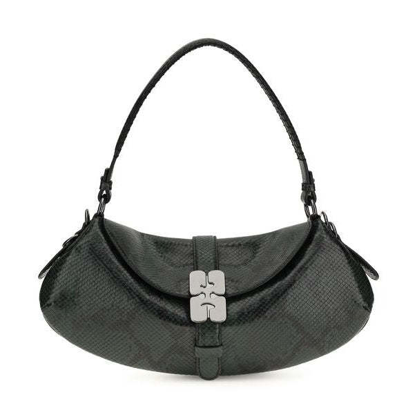 Ganni Blue Recycled Leather Shoulder Bag