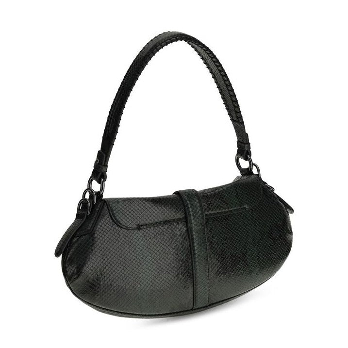 Ganni Blue Recycled Leather Shoulder Bag