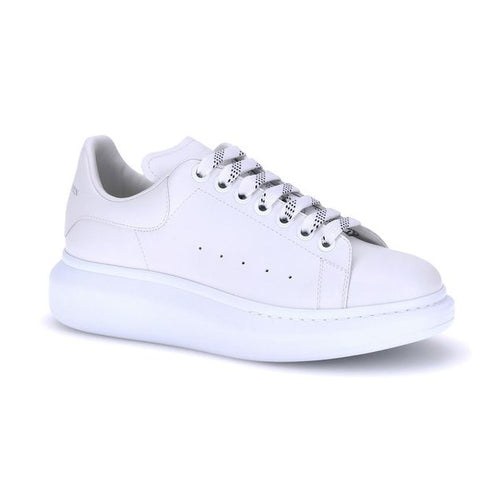 Alexander McQueen White Calf Leather Bos Taurus Platform Sneakers