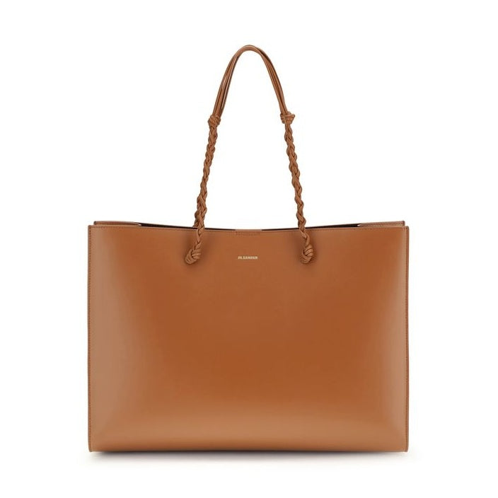 Jil Sander Brown Calf Leather Bos Taurus Shoulder Bag