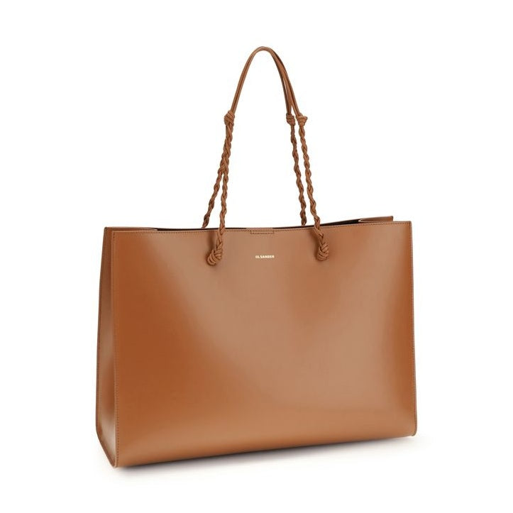 Jil Sander Brown Calf Leather Bos Taurus Shoulder Bag