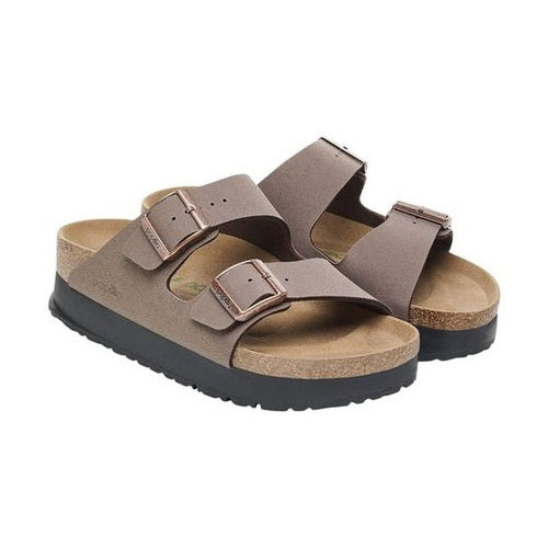 Birkenstock Brown Synthetic Platform Sandals