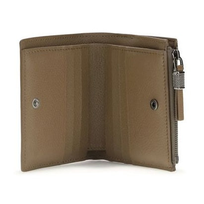 Brunello Cucinelli Beige Calf Leather Bos Taurus Wallet
