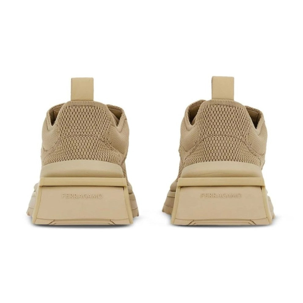 Salvatore Ferragamo Beige Fabric Athletic Sneakers
