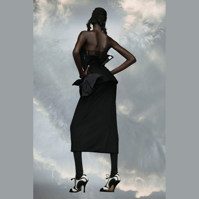 Maison Margiela Black Fibres Midi Dress