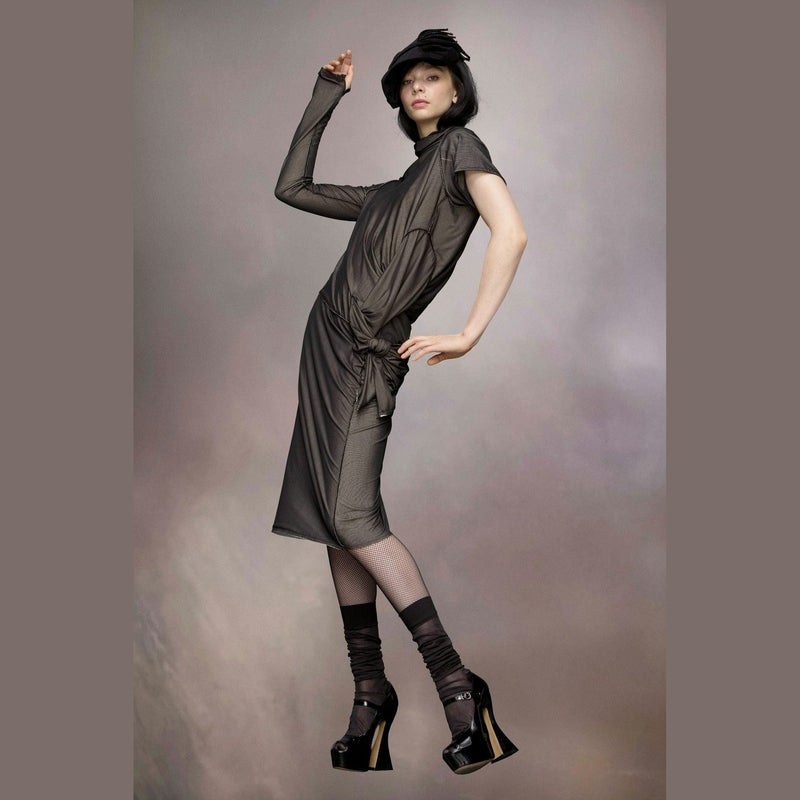 Maison Margiela Bicolor Fibres Midi Dress