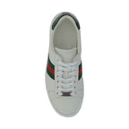 Gucci White Calf Leather Bos Taurus Low Top Sneakers