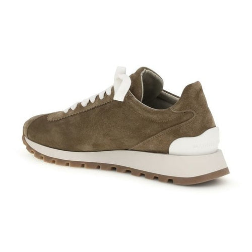 Brunello Cucinelli Brown Calf Leather Bos Taurus Platform Sneakers