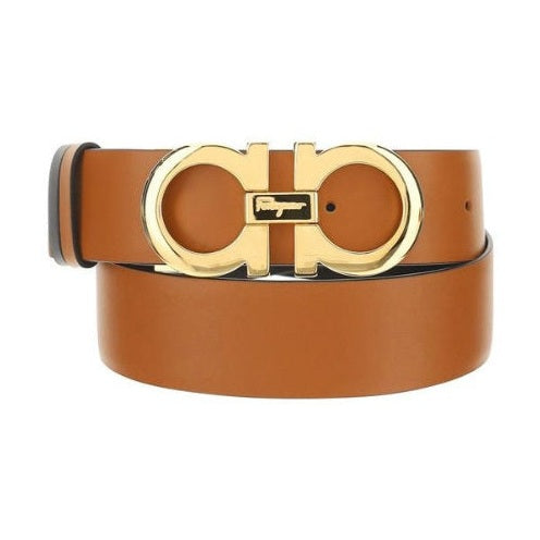 Ferragamo Brown Calf Leather Bos Taurus Belt