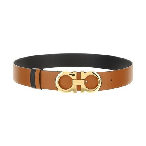 Ferragamo Brown Calf Leather Bos Taurus Belt