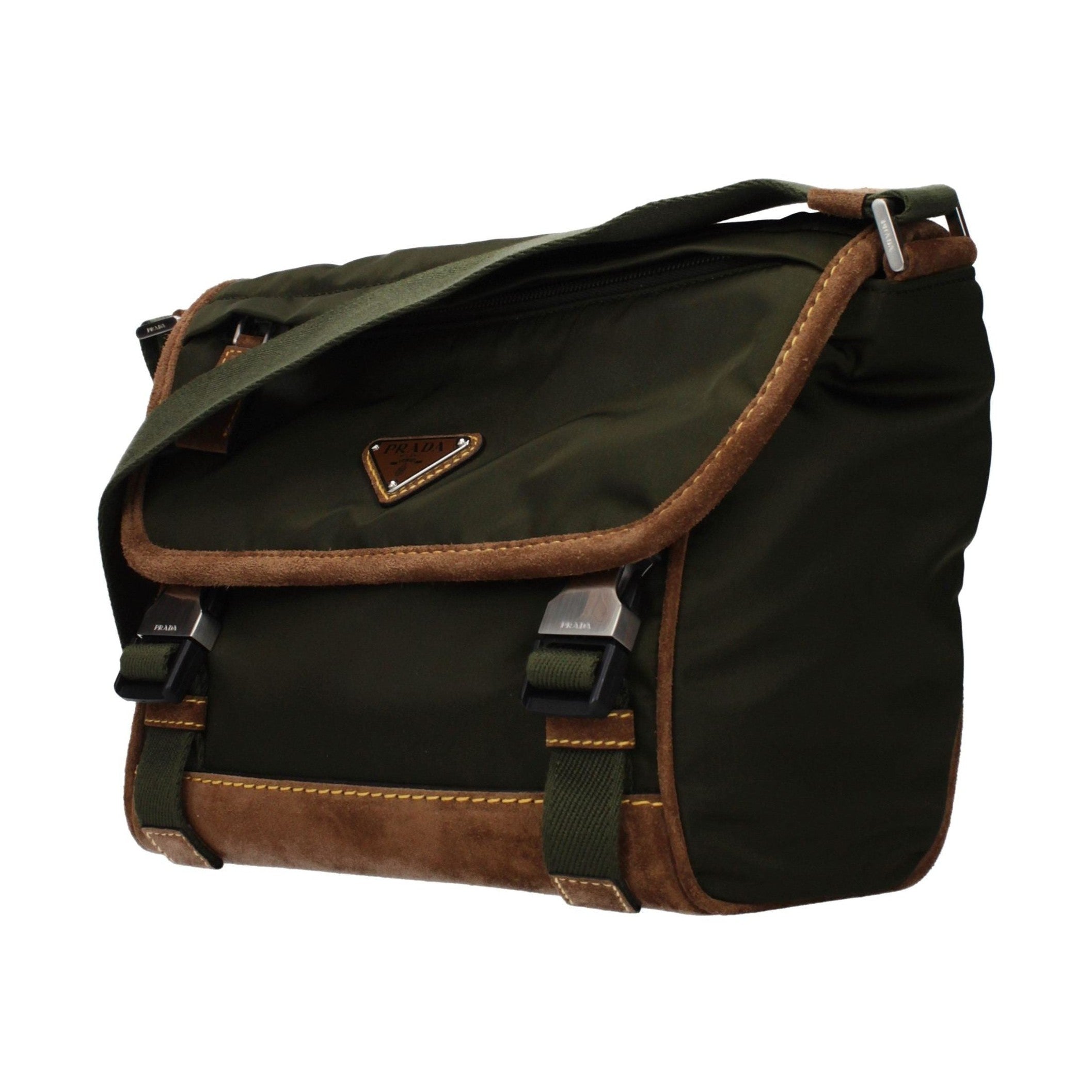 Prada Green Fabric Crossbody Bag