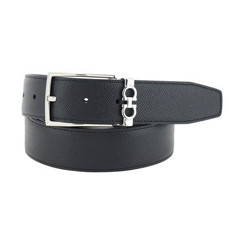 Ferragamo Black Calf Leather Bos Taurus Belt