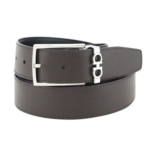 Ferragamo Black Calf Leather Bos Taurus Belt