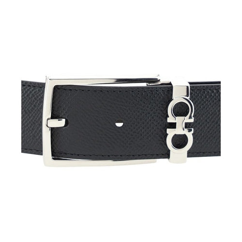 Ferragamo Black Calf Leather Bos Taurus Belt