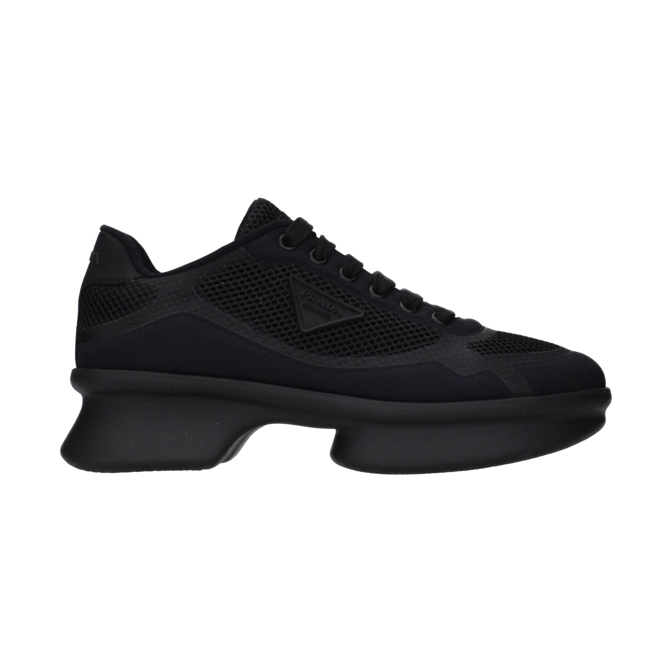 Prada Black Fabric Low Top Sneakers