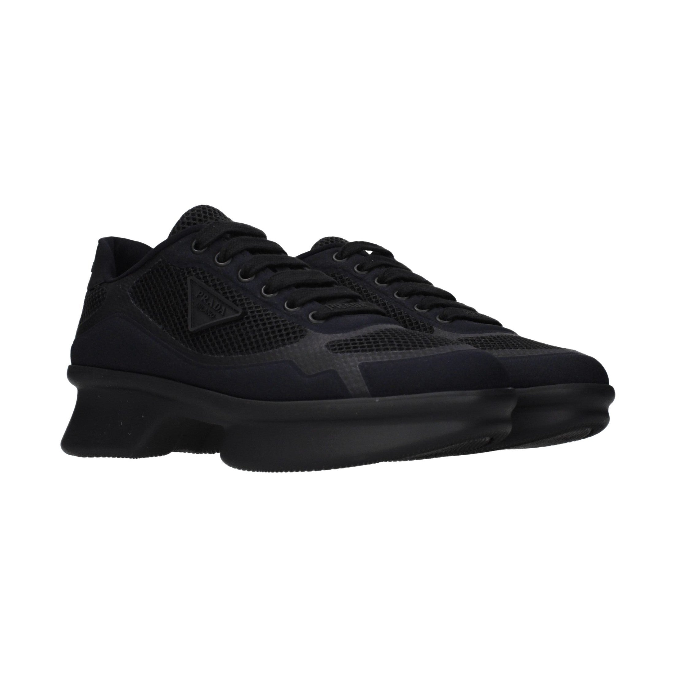 Prada Black Fabric Low Top Sneakers