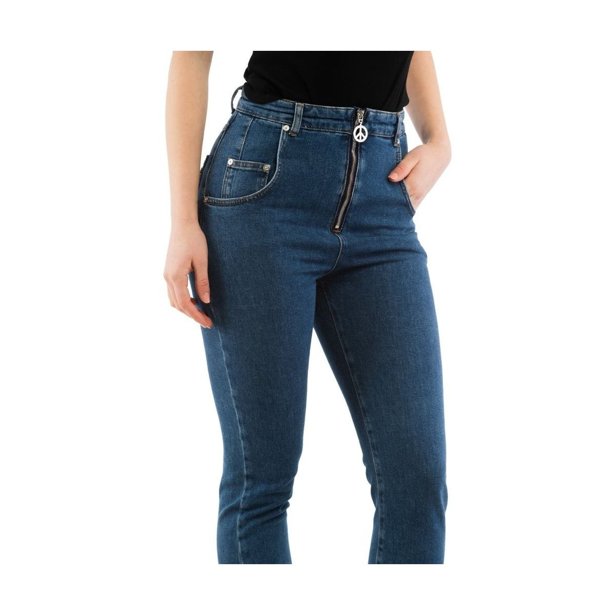 Moschino Multicolor Cotton High-Waisted Jean