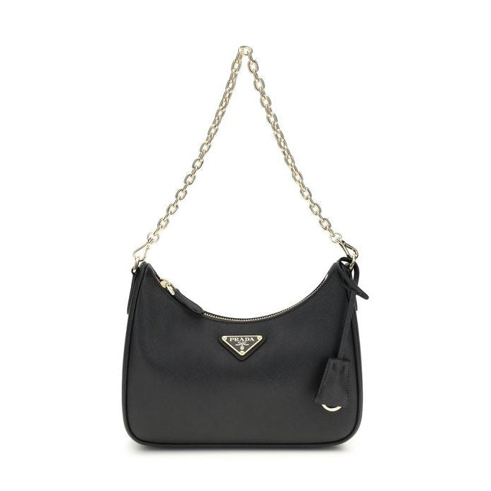 Prada Black Calf Leather Bos Taurus Shoulder Bag