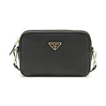 Prada Black Calf Leather Bos Taurus Shoulder Bag