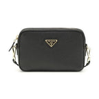 Prada Black Calf Leather Bos Taurus Shoulder Bag