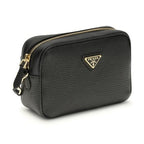 Prada Black Calf Leather Bos Taurus Shoulder Bag