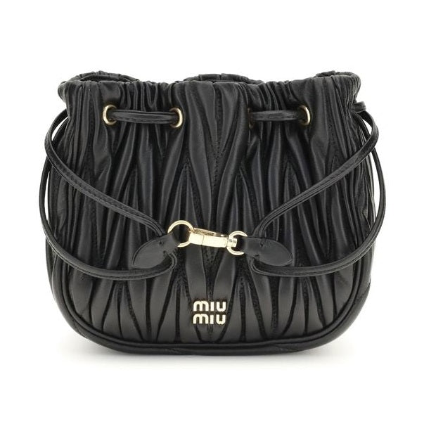 Miu Miu Black Calf Leather Bos Taurus Clutch Bag