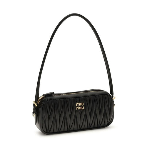 Miu Miu Black Calf Leather Bos Taurus Shoulder Bag