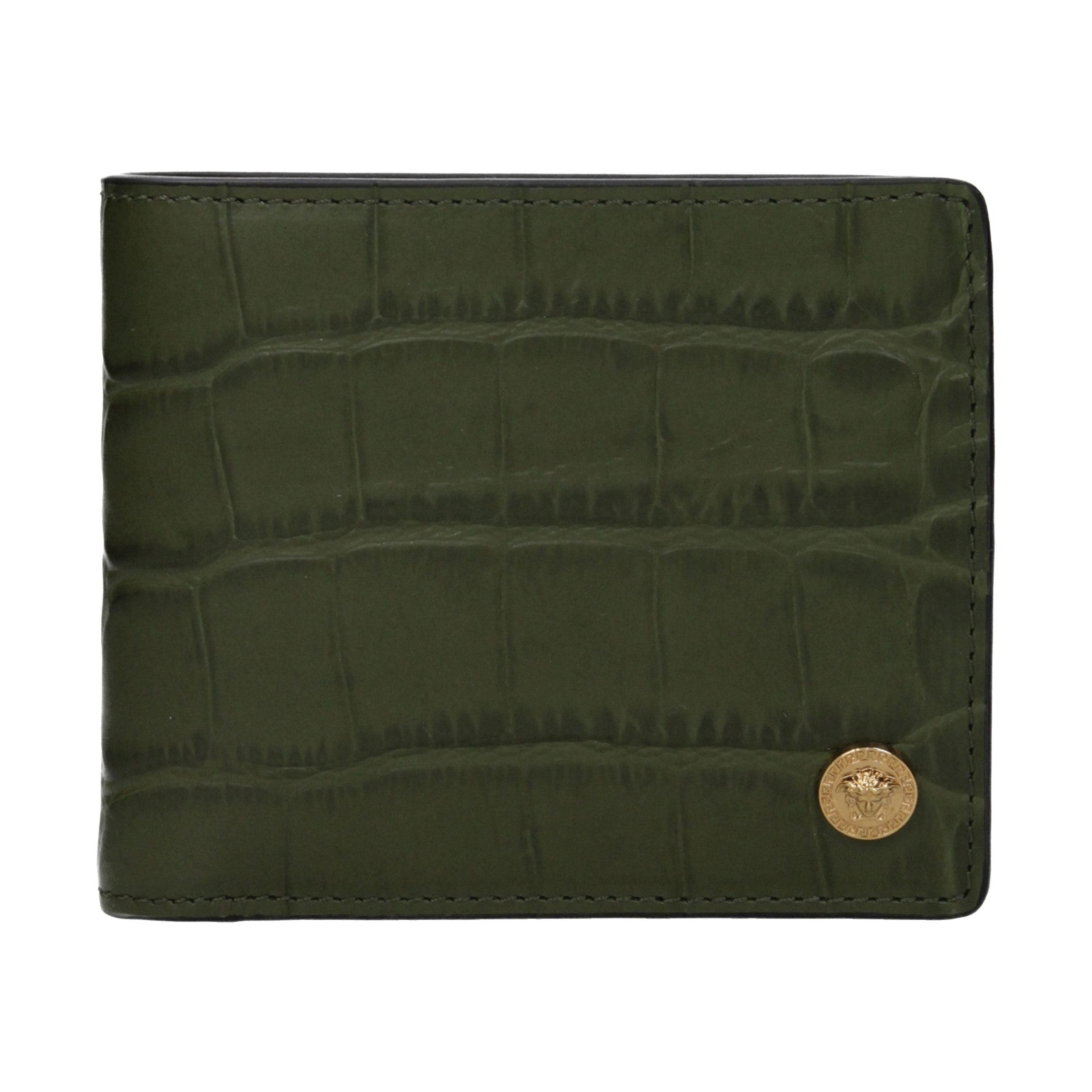 Versace Green Leather Wallet