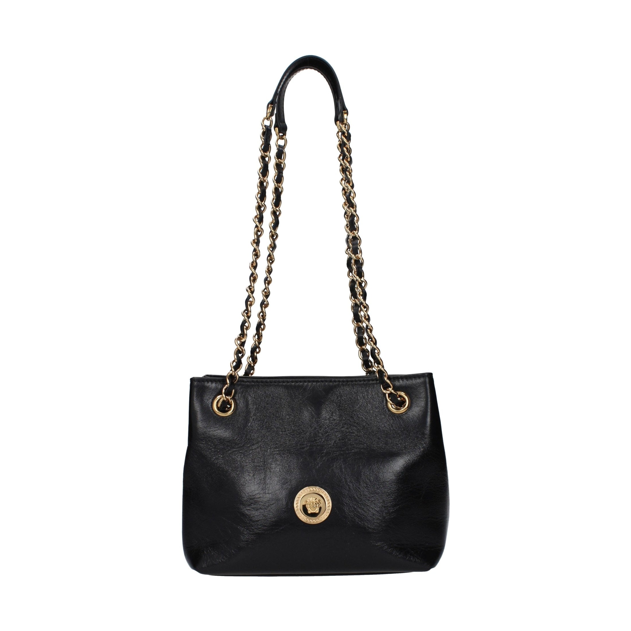 Versace Black Leather Shoulder Bag