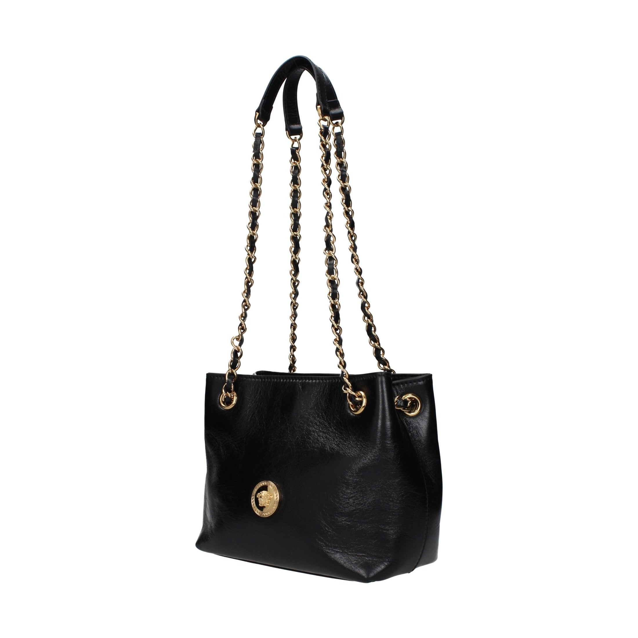 Versace Black Leather Shoulder Bag