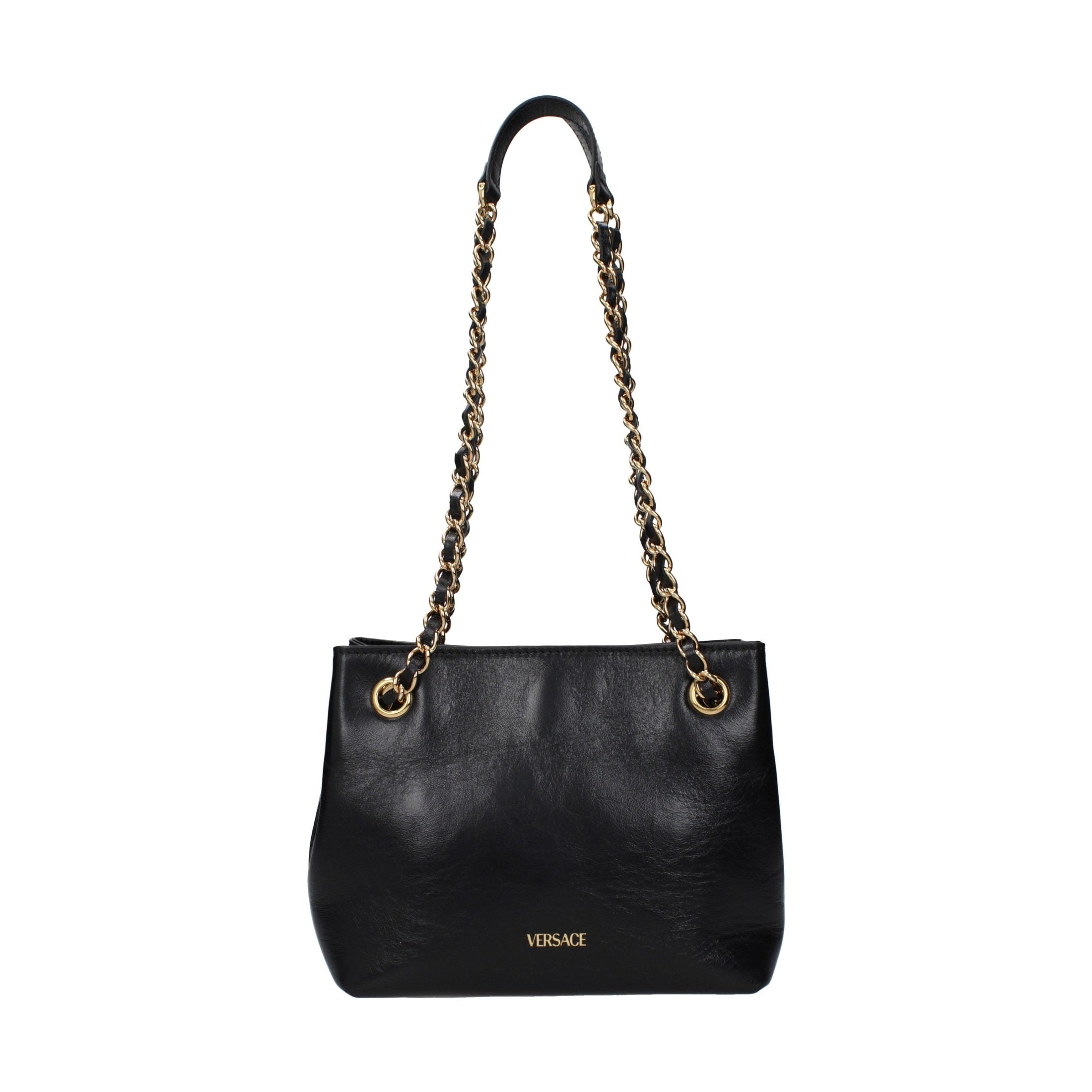 Versace Black Leather Shoulder Bag