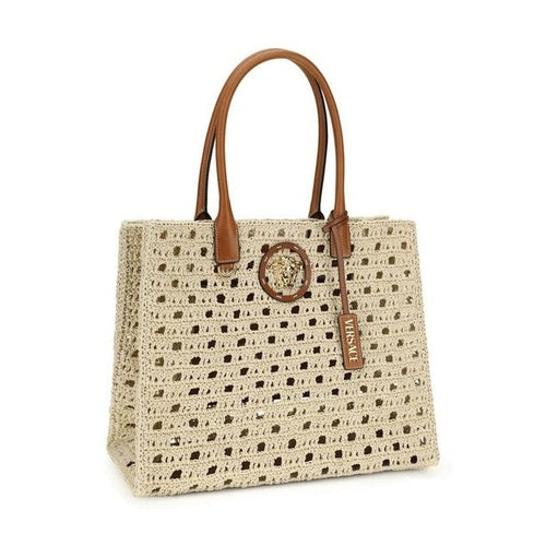 Versace Beige Cotton Shoulder Bag