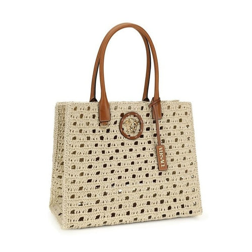Versace Beige Cotton Handbag