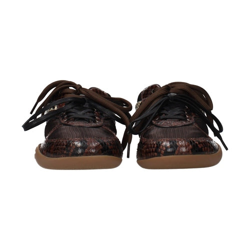Miu Miu Brown Fabric Low Top Sneakers