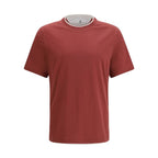 Brunello Cucinelli Bordeaux Cotton T-Shirt