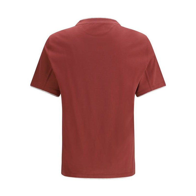 Brunello Cucinelli Bordeaux Cotton T-Shirt