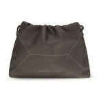 Brunello Cucinelli Brown Calf Leather Bos Taurus Shoulder Bag