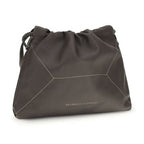 Brunello Cucinelli Brown Calf Leather Bos Taurus Shoulder Bag