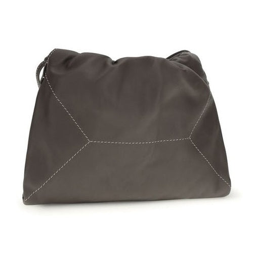 Brunello Cucinelli Brown Calf Leather Bos Taurus Shoulder Bag