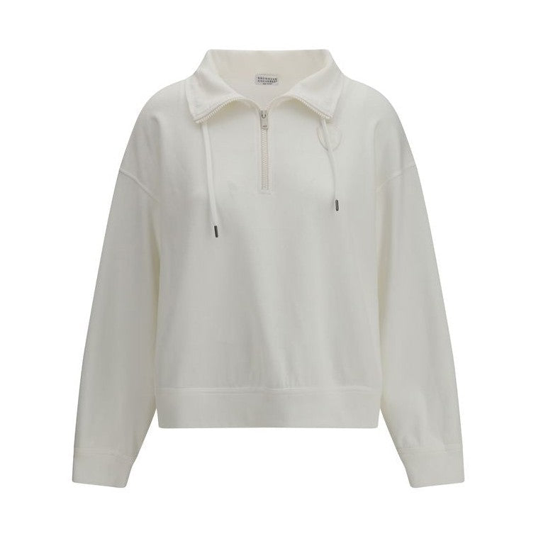 Brunello Cucinelli White Cotton Sweatshirt