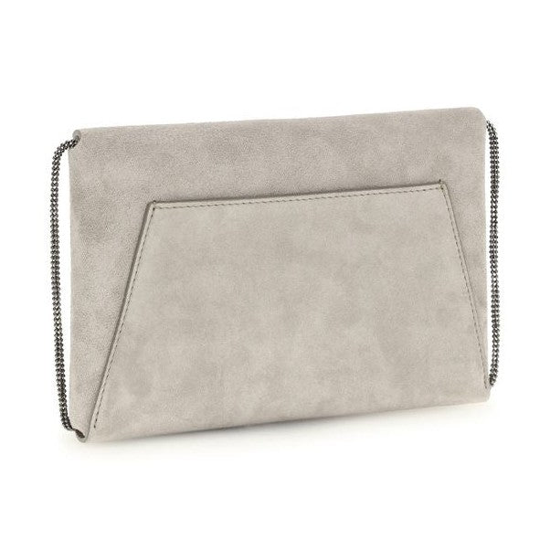 Brunello Cucinelli Gray Calf Leather Bos Taurus Shoulder Bag