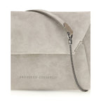 Brunello Cucinelli Gray Calf Leather Bos Taurus Shoulder Bag