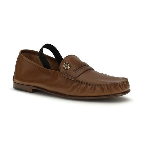Versace Brown Lamb Ovis Aries Aries Slip-On Loafers