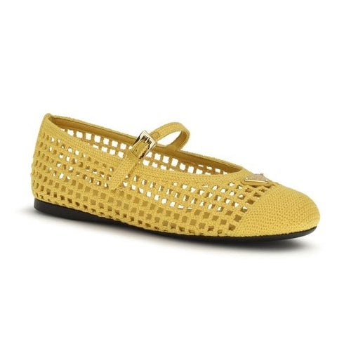 Prada Bicolor Cotton Ballet Flats