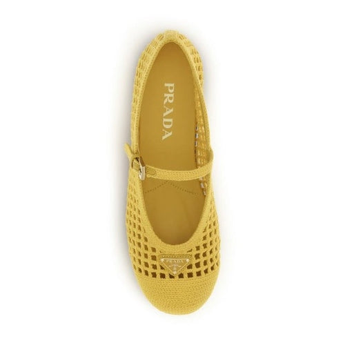 Prada Bicolor Cotton Ballet Flats