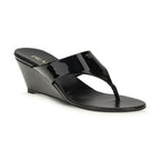Prada Black Calf Leather Bos Taurus Wedge Sandals